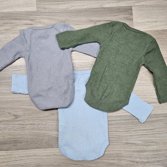 Cloud Island Baby Longsleeve Waffle Bodysuit Newborn Boy Unisex Neutral - Picture 3 of 3